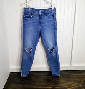 Old Navy Jeans Rock Star Distressed Super Skinny HI-Rise Stretch Size 12